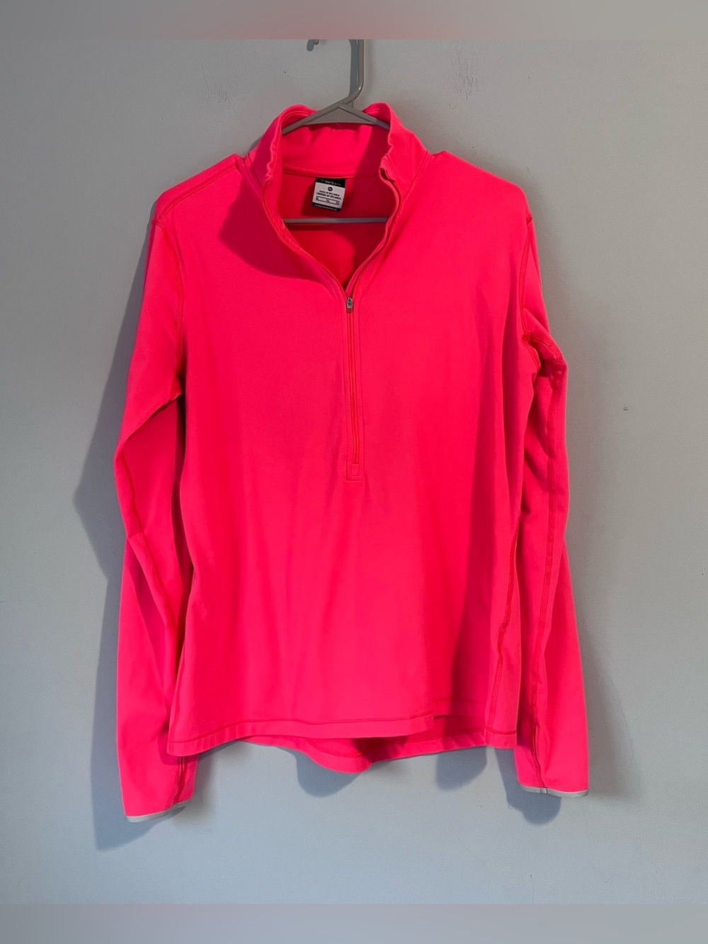 Nike Pro Dri-Fit Women’s XL Neon Pink 1/4 Zip Pullover Long Sleeve Top *Flaw